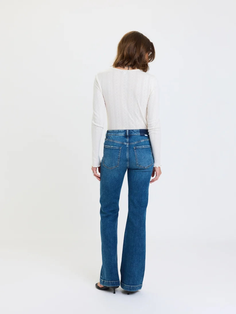 The Heartbreaker Mid Rise Flare in Dusk - Daze Denim