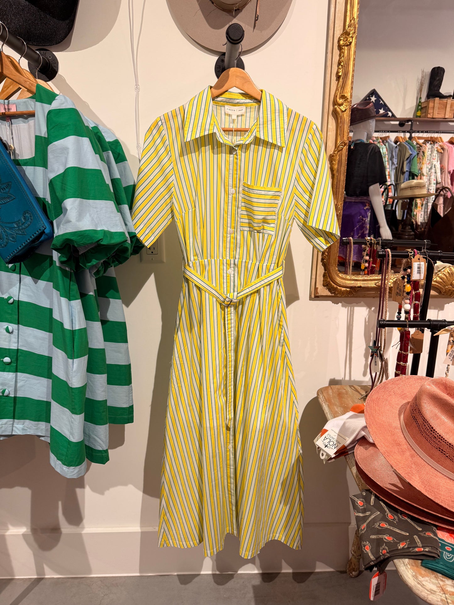 Citrus Striped Button Up Dress