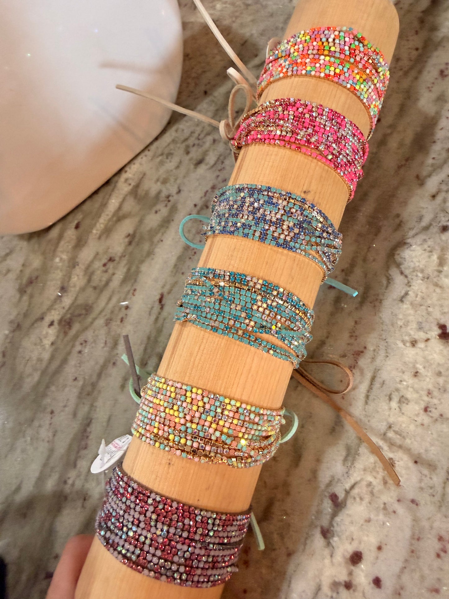 Tiny Rhinestone Bracelet Set