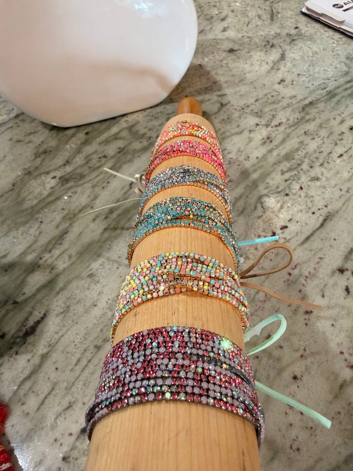 Tiny Rhinestone Bracelet Set