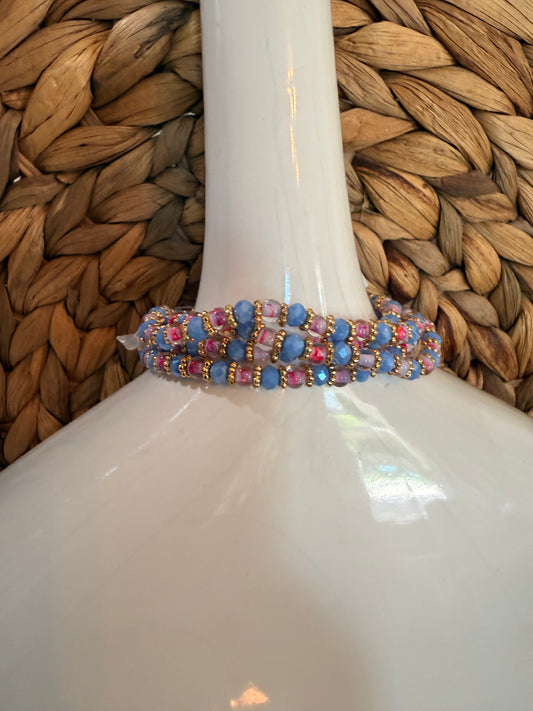 Pink and Lavender Stack Bracelet Set