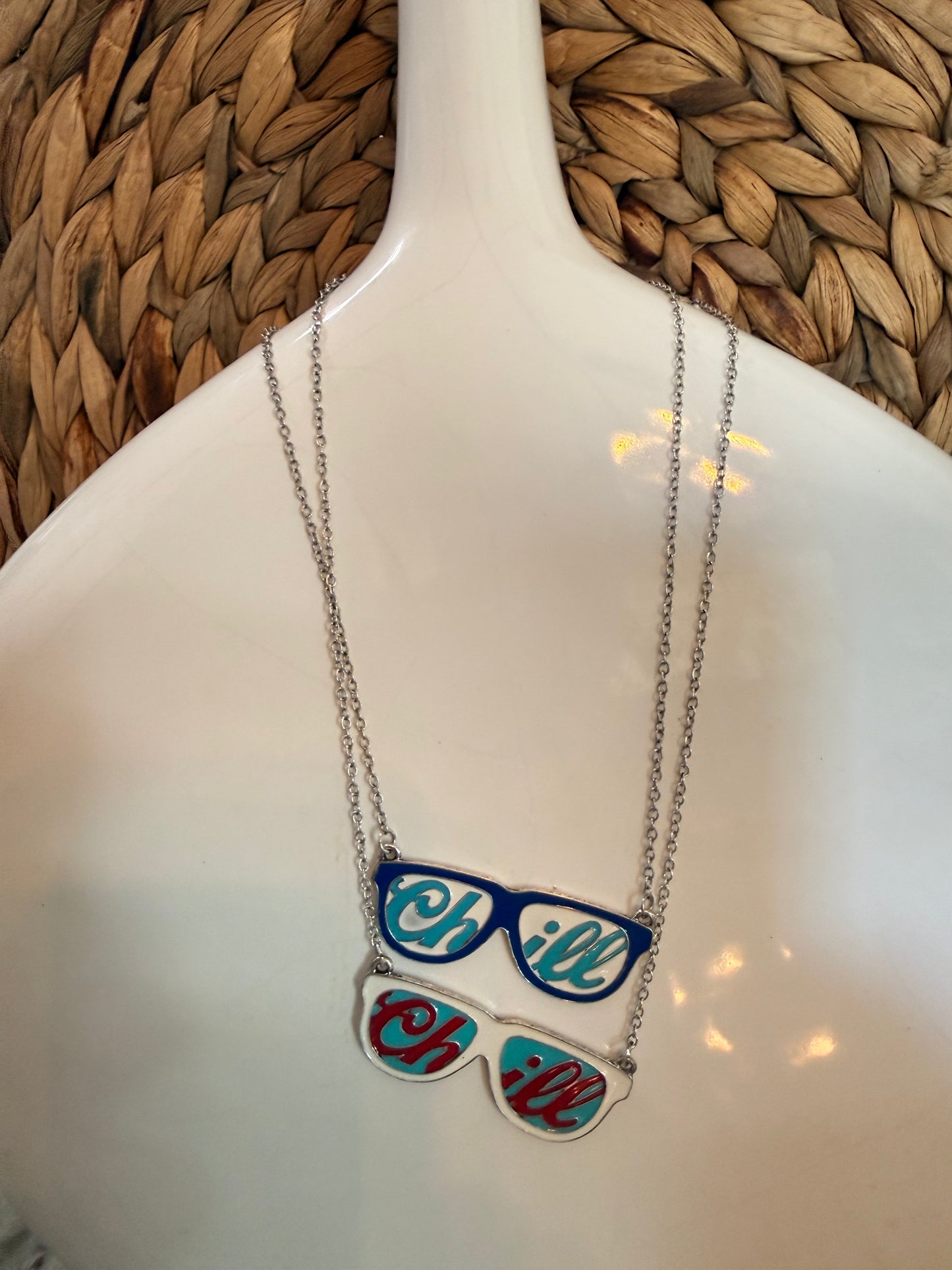 Enamel Chill Sunglass Necklace