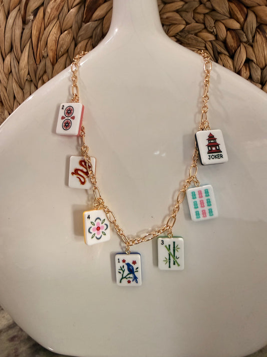 Mahjong Tile Charm Necklace