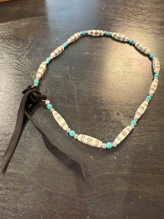 HB08 Beaded Tie Hat Band