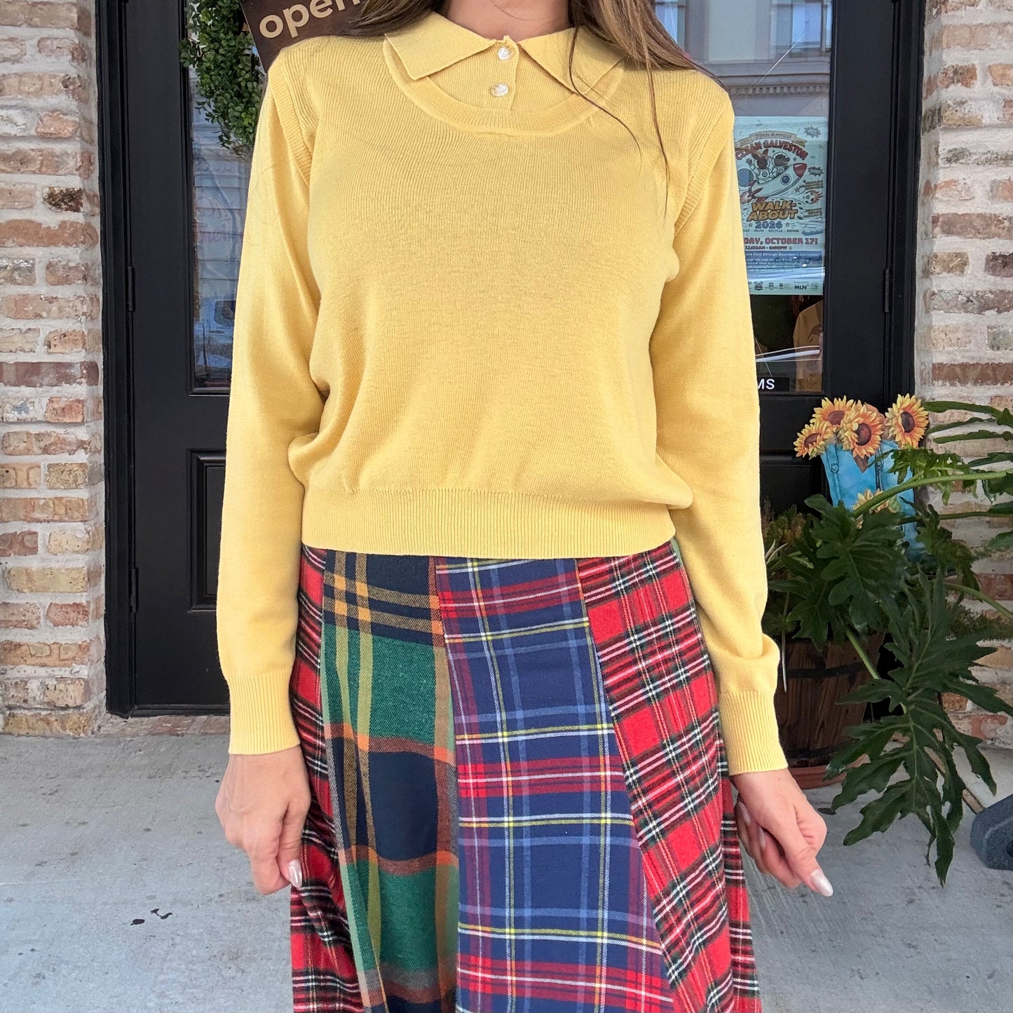 Harvest Waltz Plaid Midi Skirt