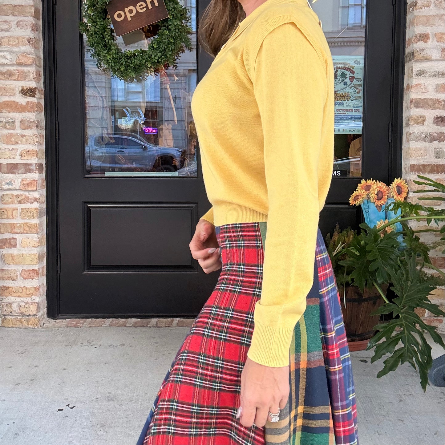 Harvest Waltz Plaid Midi Skirt
