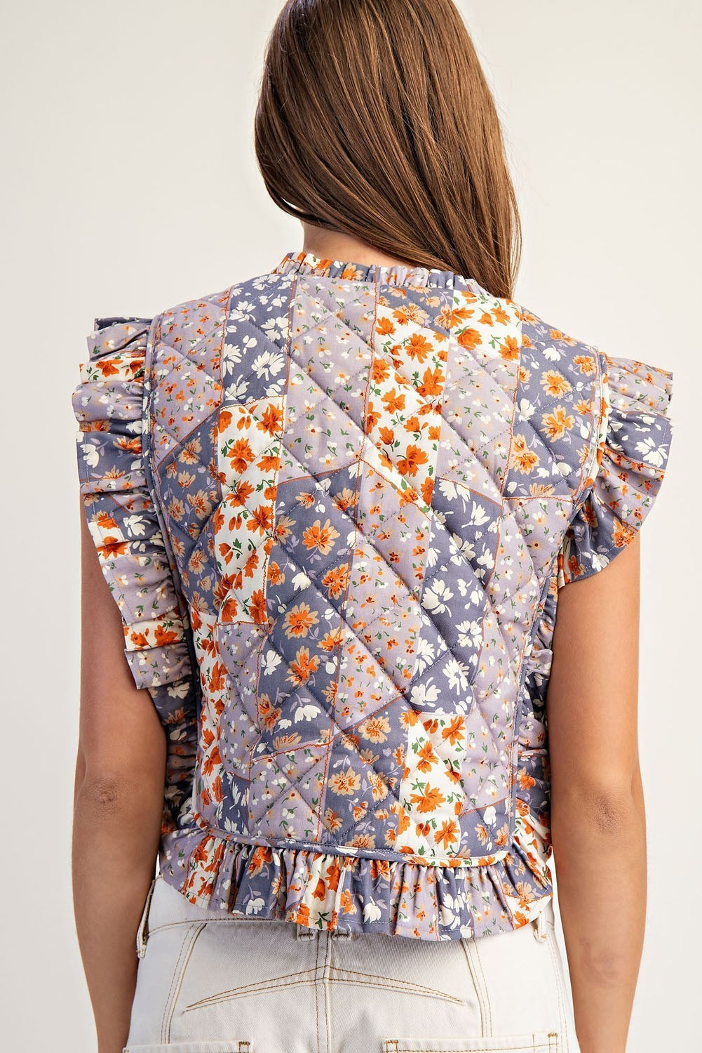 Floral Marigold Breeze Quilted Vest