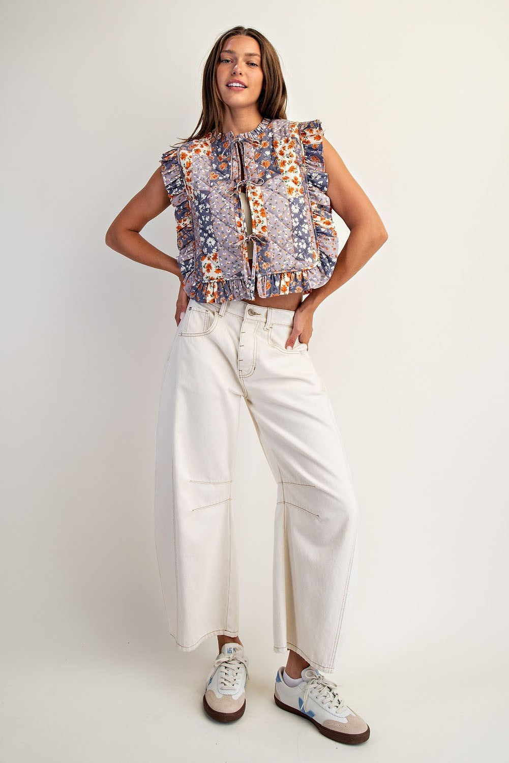 Floral Marigold Breeze Quilted Vest