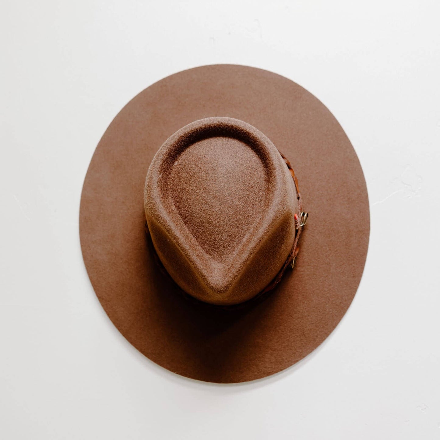 100% Australian Wool Felt Wide Brim Hat - Style Aspen: Brown / LG