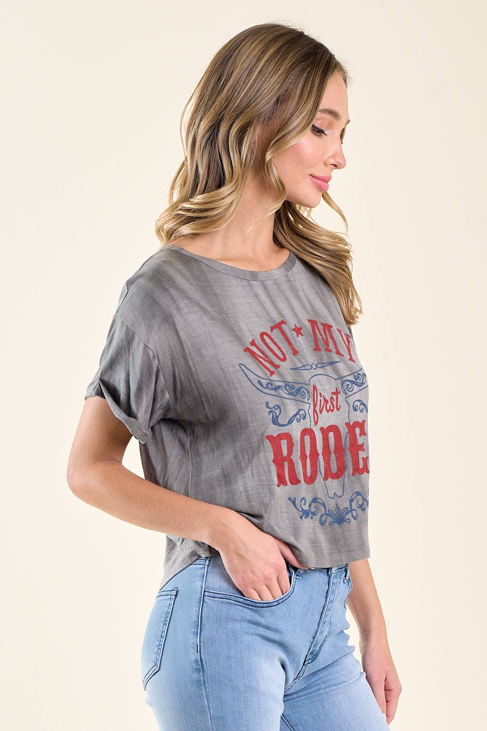 Charcoal Not My First Rodeo Graphic Tee