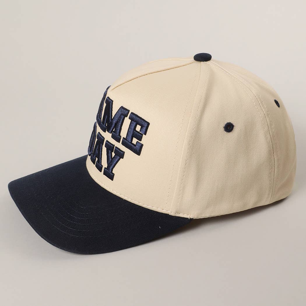 GAME DAY 3D Letter Embroidered Two-Tone Trucker Hat : BGD-WHT / ONE SIZE