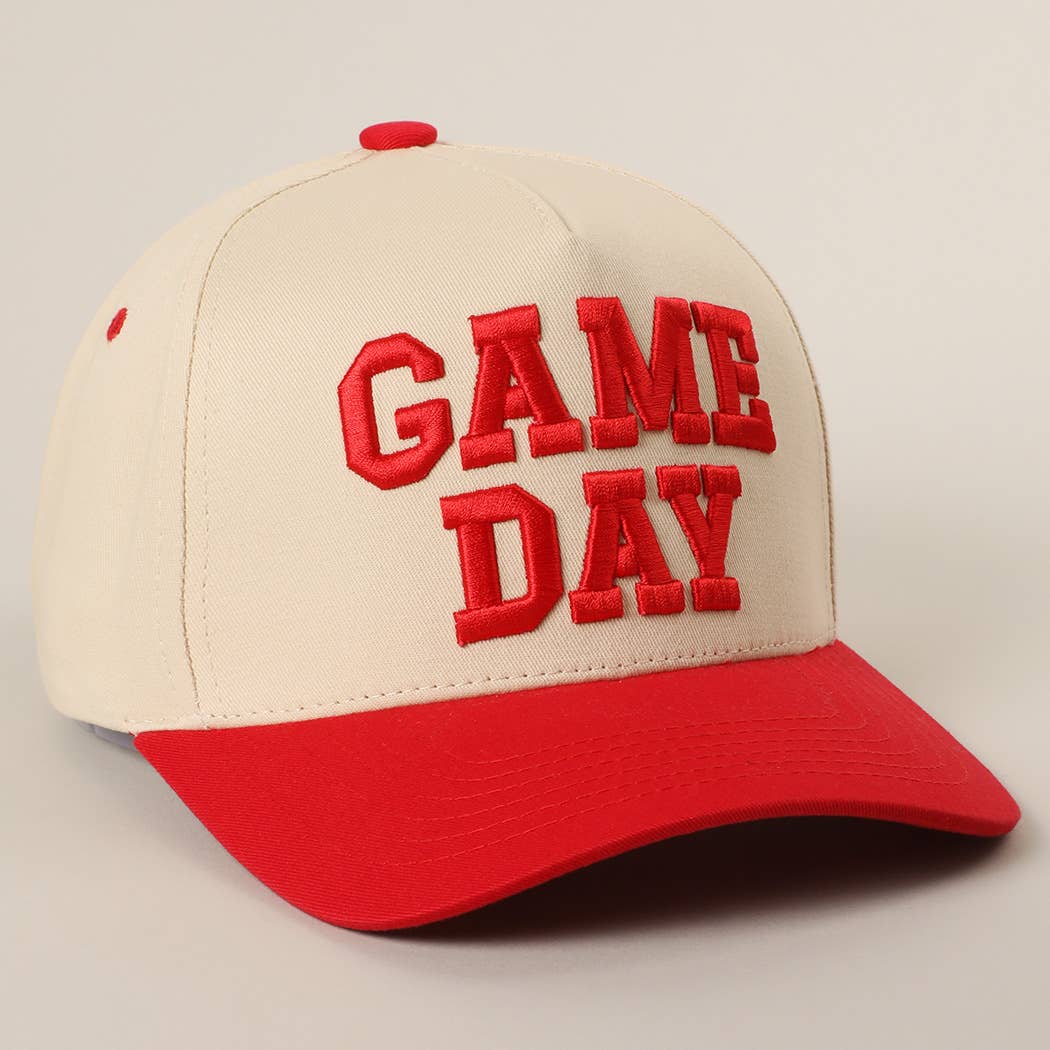 GAME DAY 3D Letter Embroidered Two-Tone Trucker Hat : BOR / ONE SIZE