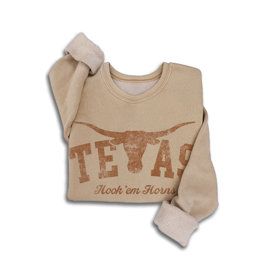Texas Hook Em Horns Mineral Sweatshirts
