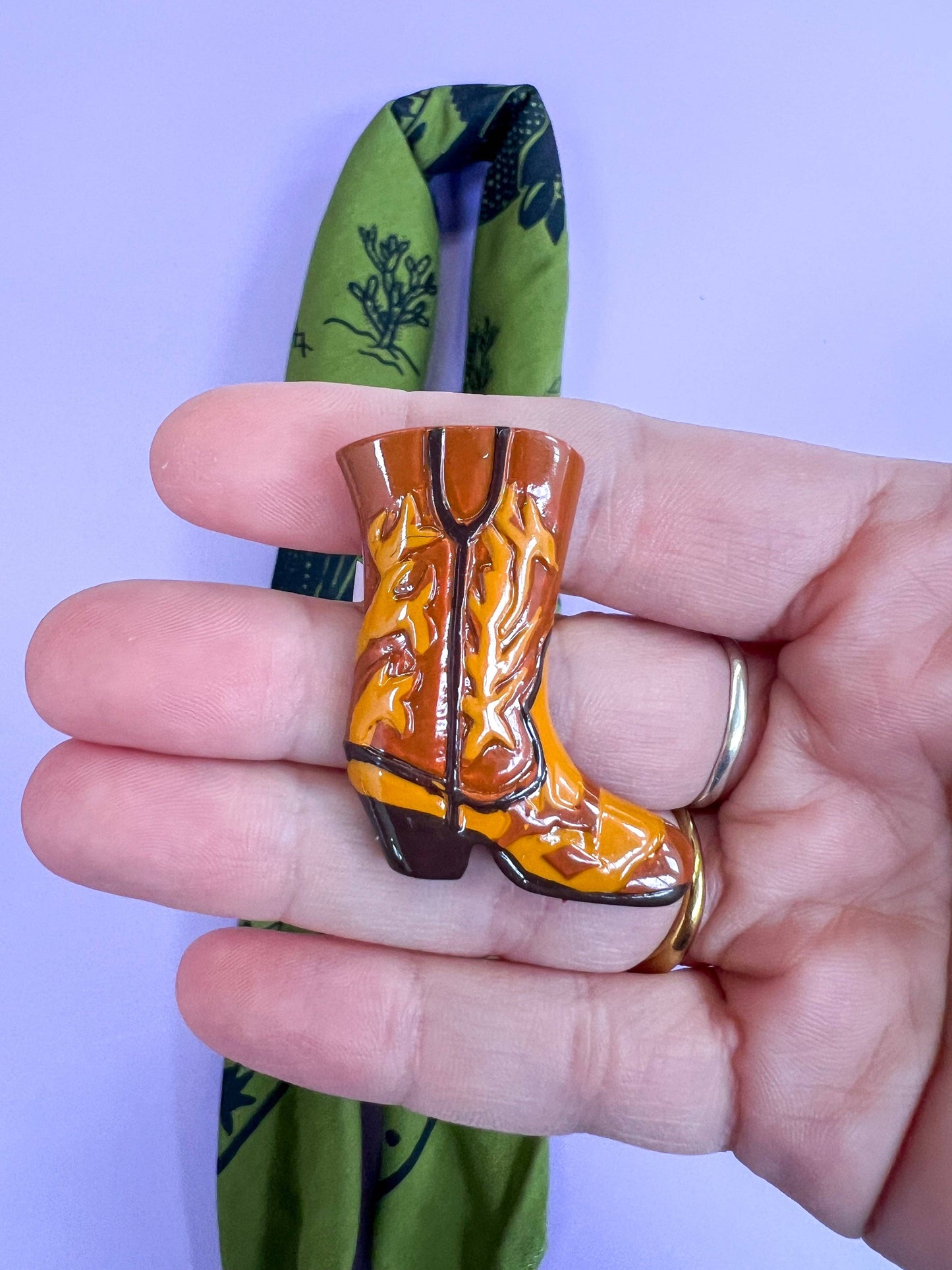 Colorful Cowboy Boot Bandana Slide