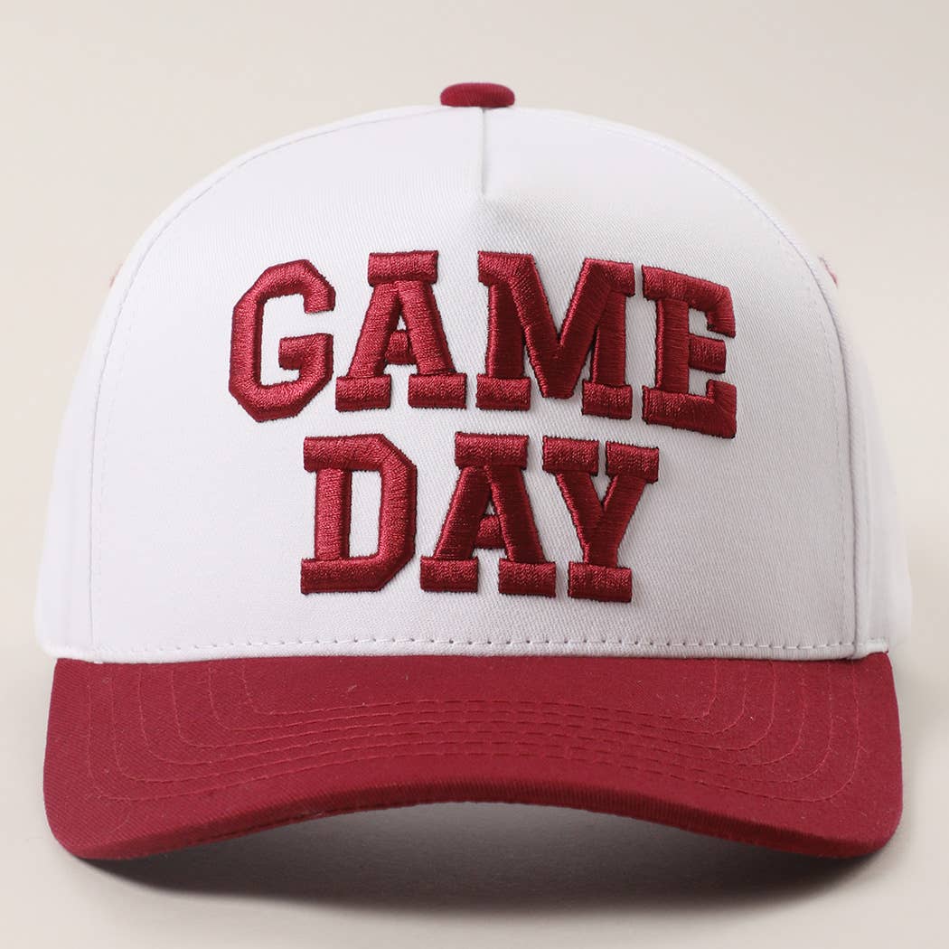 GAME DAY 3D Letter Embroidered Two-Tone Trucker Hat : BGD-WHT / ONE SIZE
