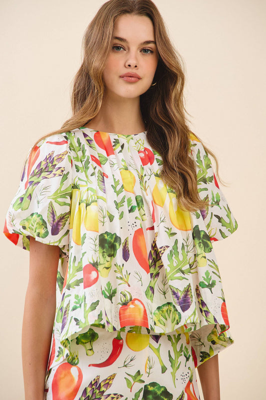 Produce Pleated Poplin Top