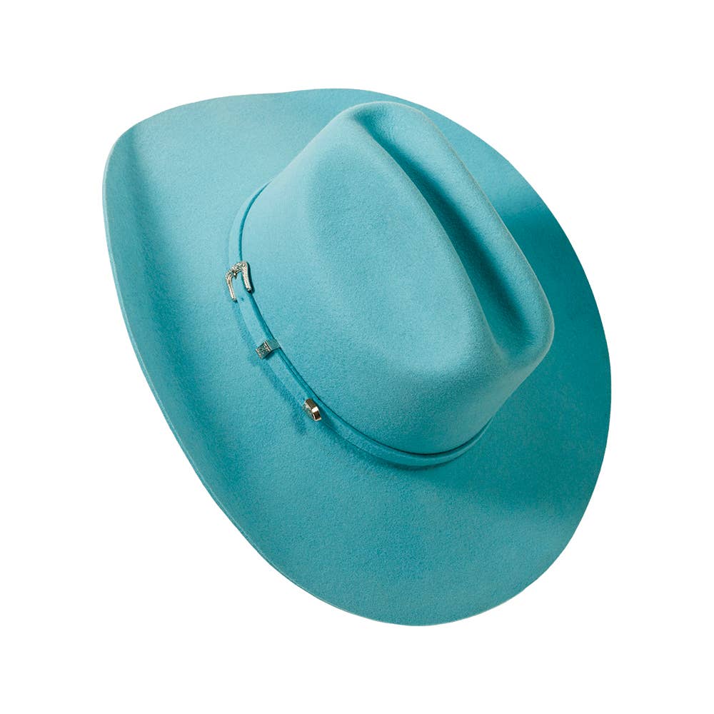 Turquoise Cattleman Wool Felt Western Cowboy Hat
