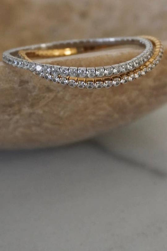 STRETCHY TENNIS BRACELET : SILVER