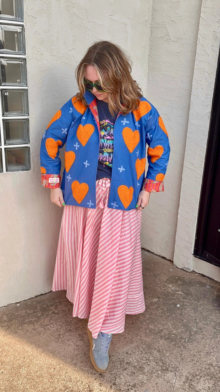 Thunder Up Heart Blue and Orange Jacket