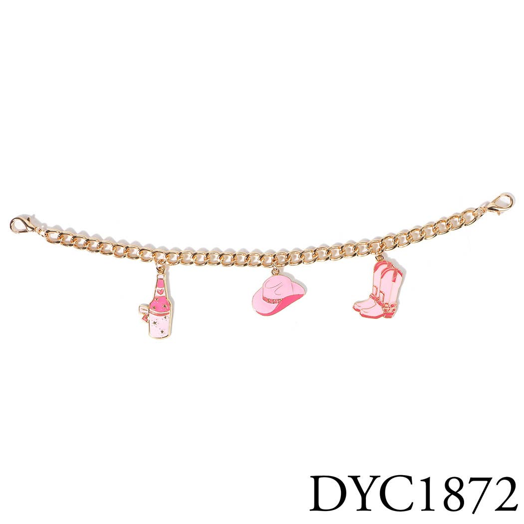 Western Cowboy Boots Hats Charm Trucker Hat Chain: DYC1869 / ONE SIZE