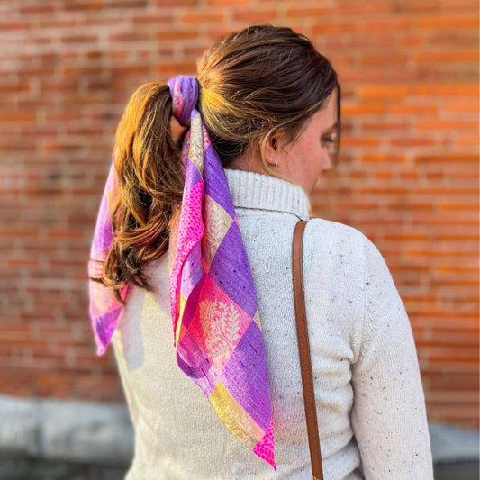 Sari Silk Hair Scarf: 28"