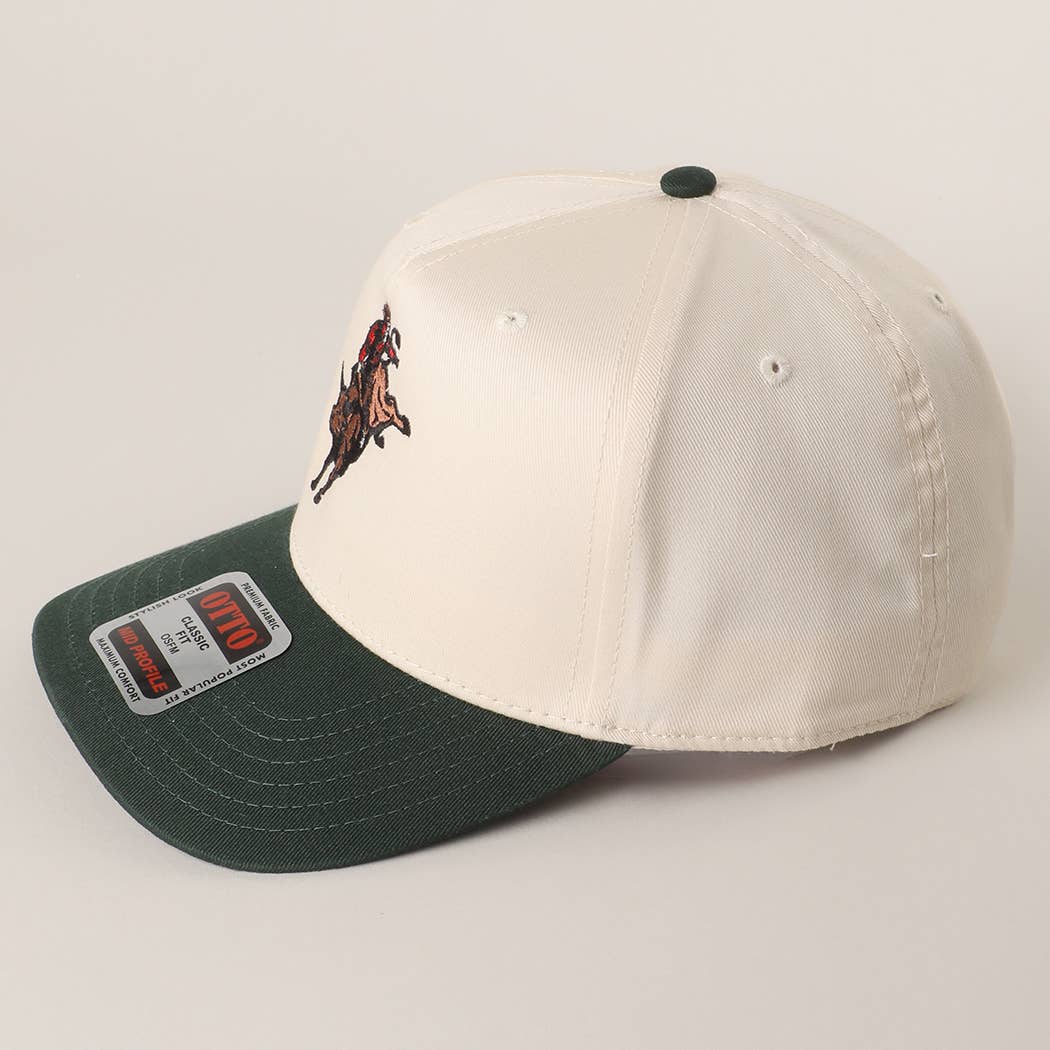 Rodeo Bull Rider Embroidered Trucker Hat : DKGRN/NATL / One Size