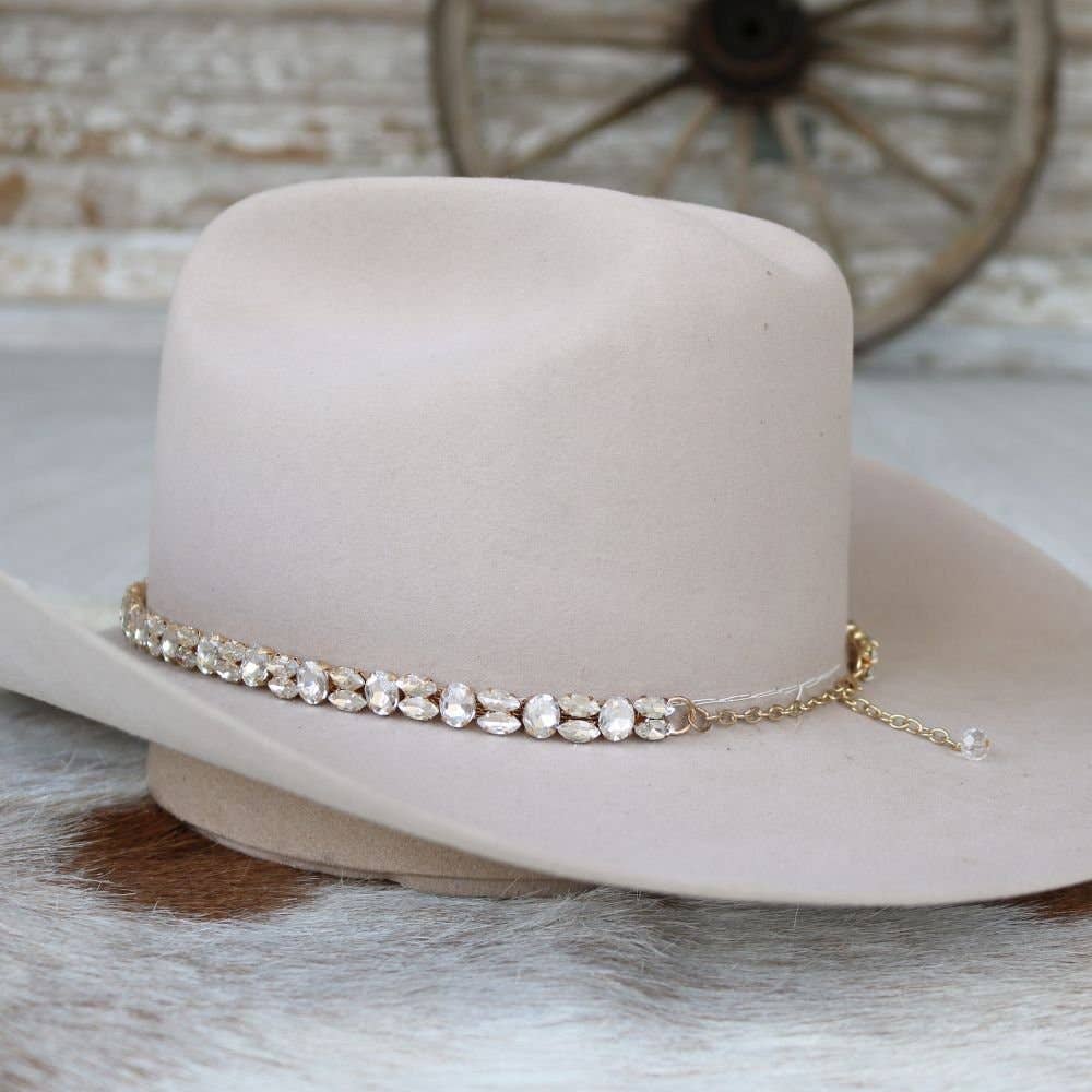 The Kate Gold Rhinestone Bling HatBand