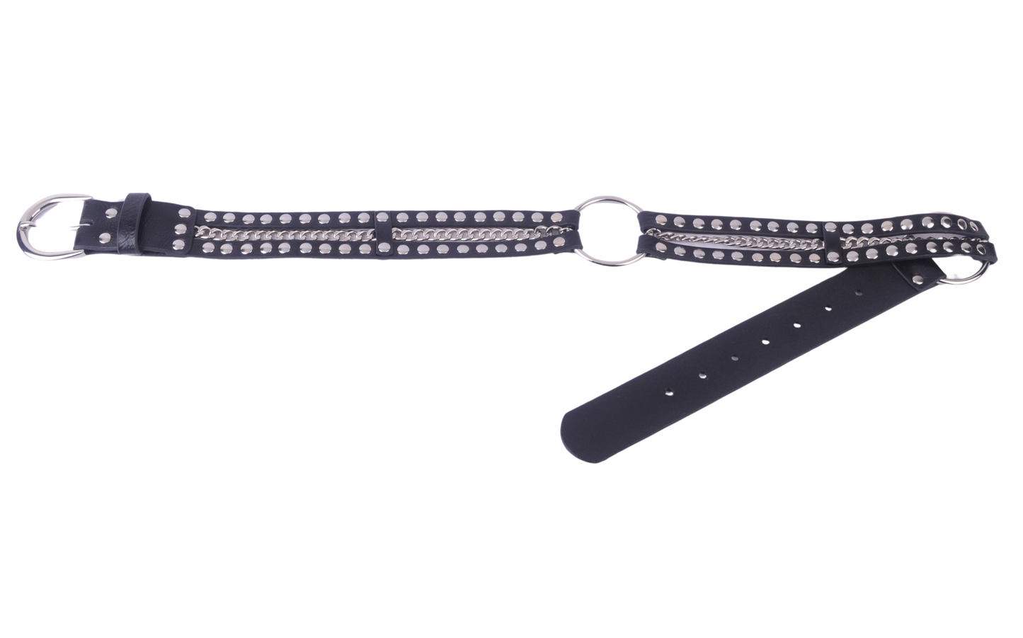 Black Edgy Patent Leather Belt