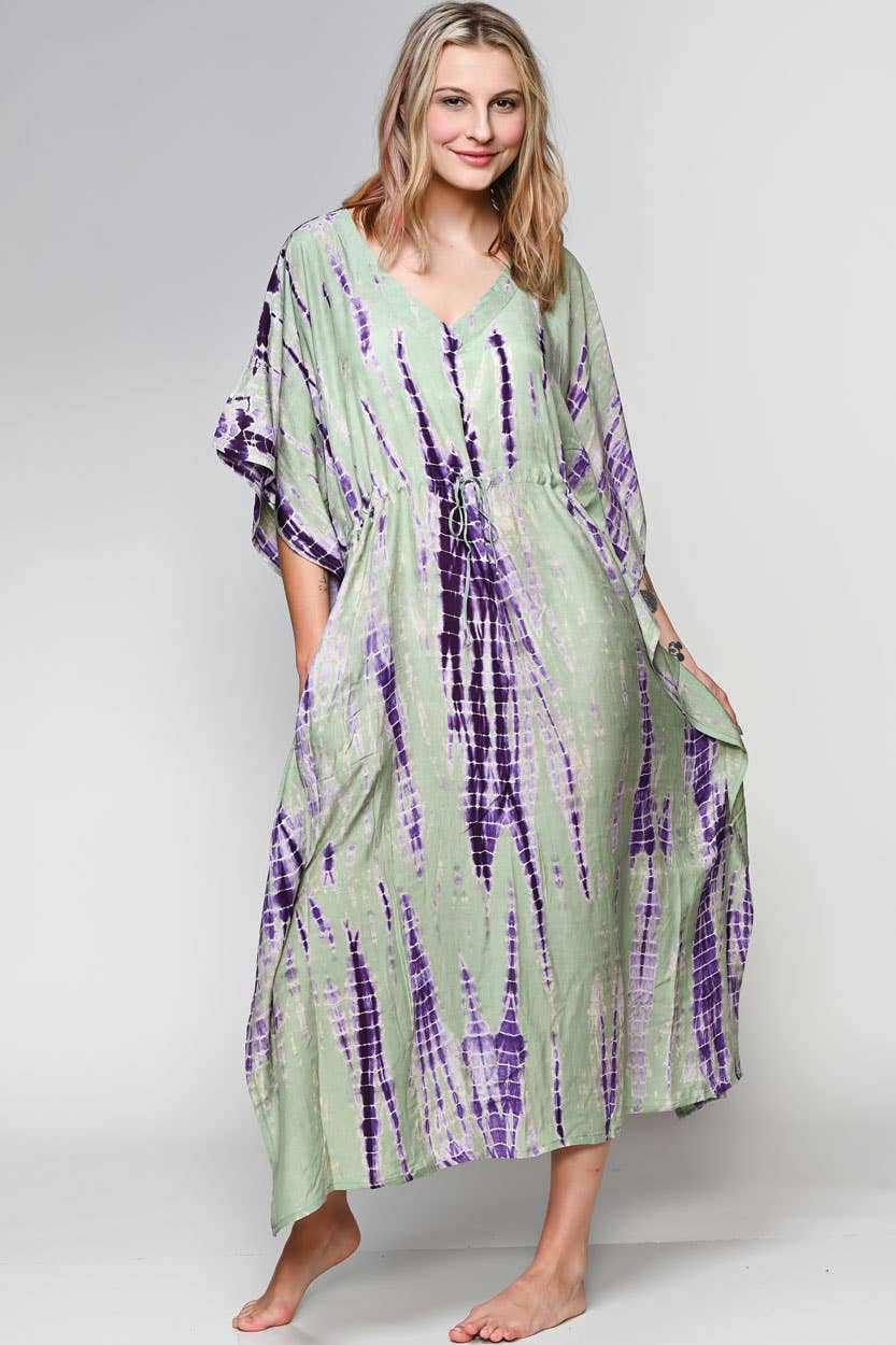 Shibori Caftans: Indigo & White