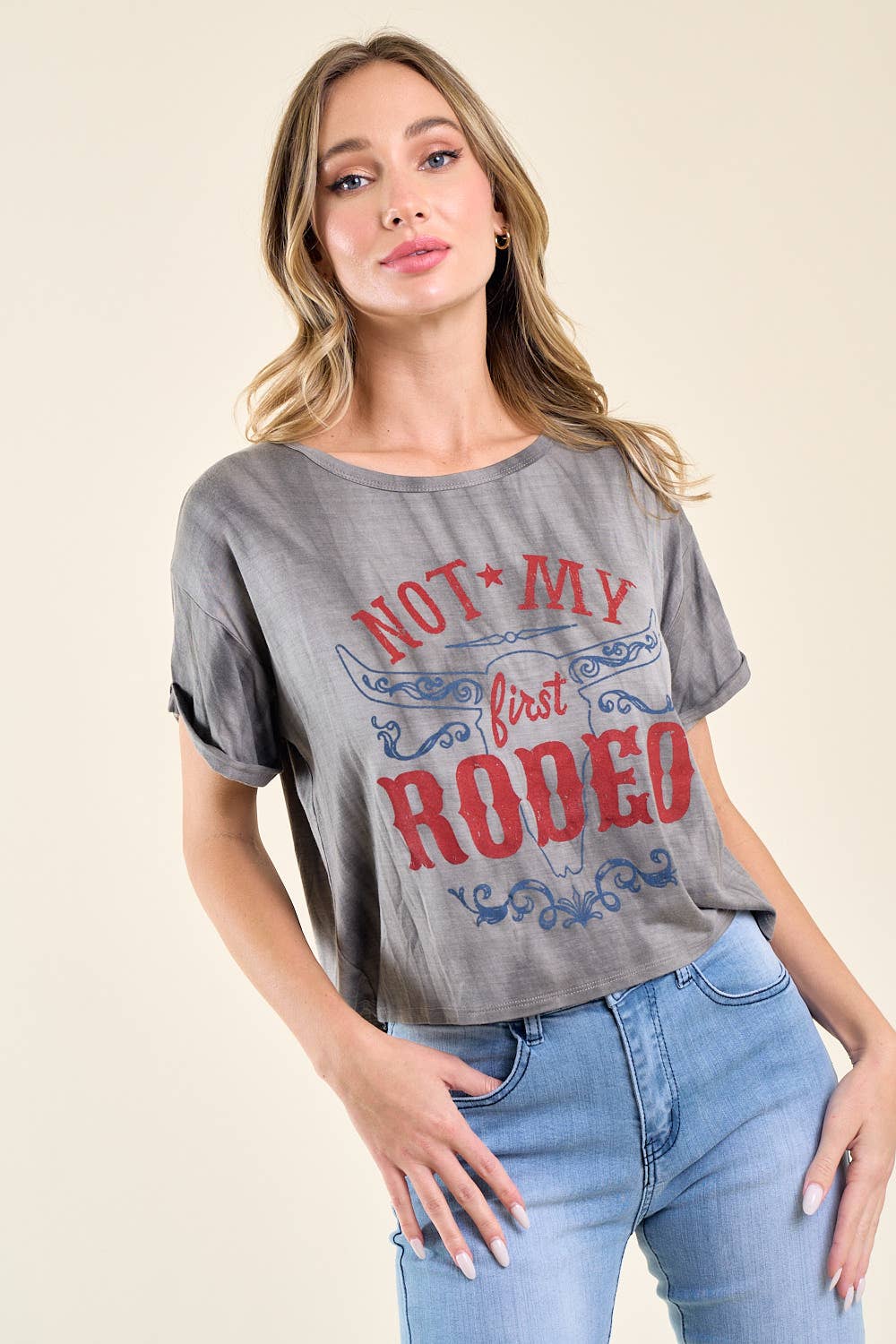 Charcoal Not My First Rodeo Graphic Tee