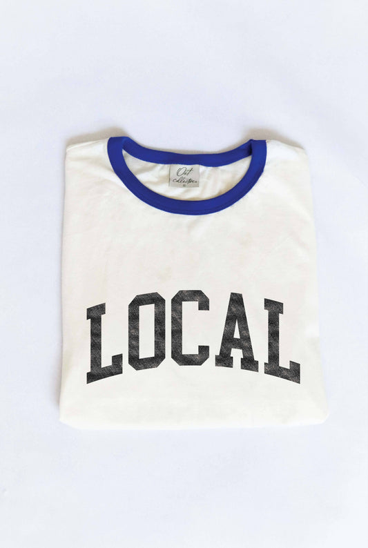LOCAL Ringer Graphic T-Shirt: NATURAL/ROYAL