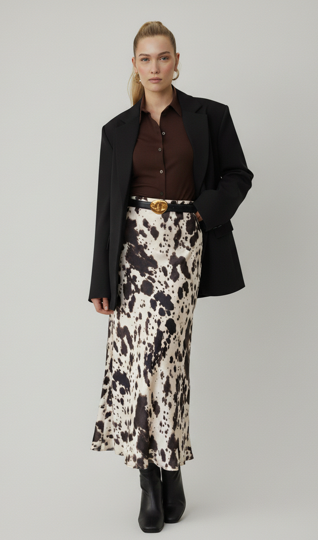 Black/Gold Stitched Clean Leather Belt with Asymmetrical Buckle