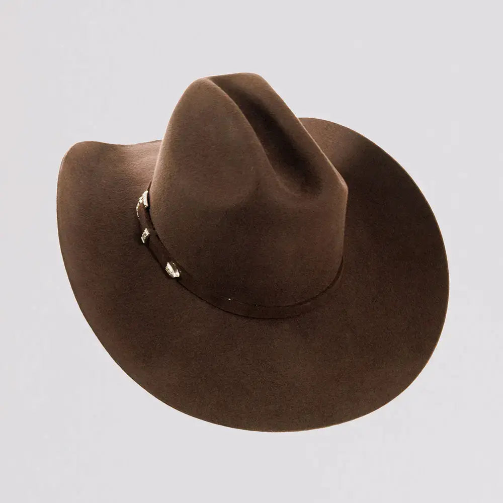 100% Wool Felt Western Cowboy Hat - Style Cattleman: Black / MD