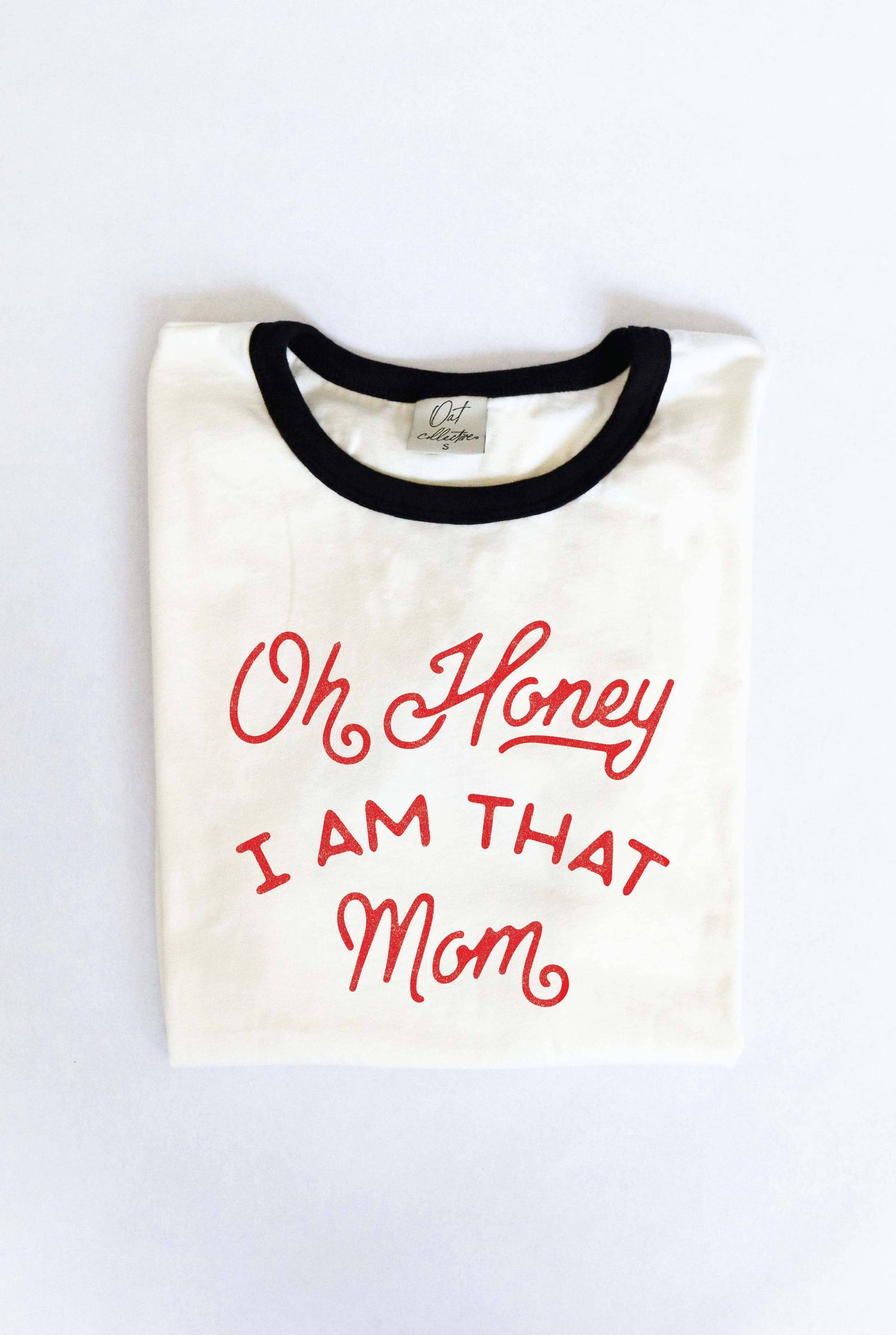 OH HONEY I AM THAT MOM Ringer Graphic T-Shirt: NATURAL/MUSTARD