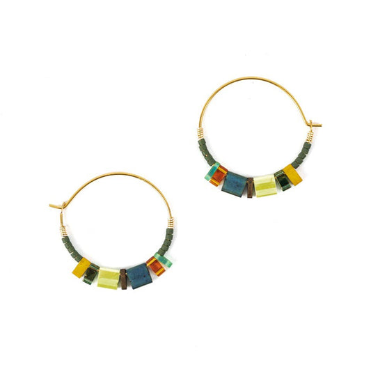 Tila Hoop Earrings: Autumn Grass