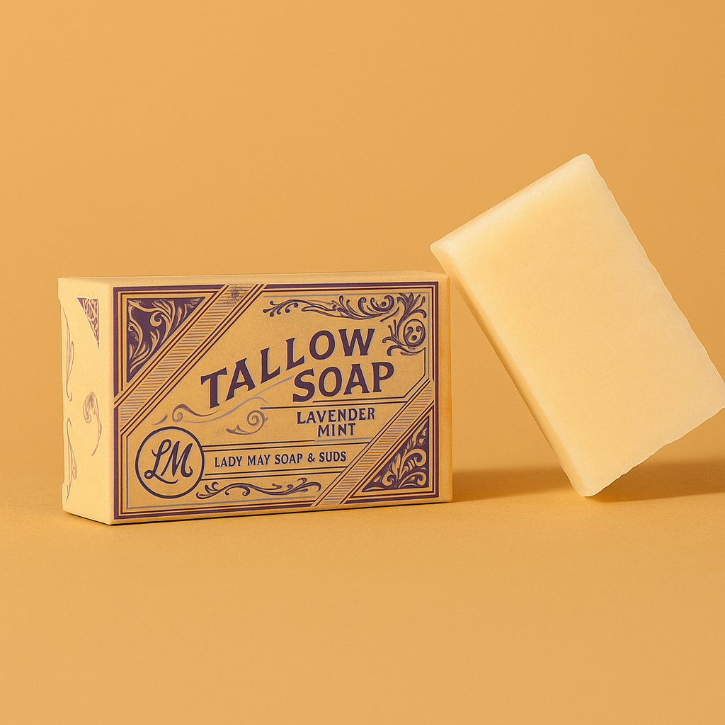 All-Natural Tallow Soap - Lavender Mint & Unscented Bar Soap with Grass-Fed Beef Tallow: Lavender Mint