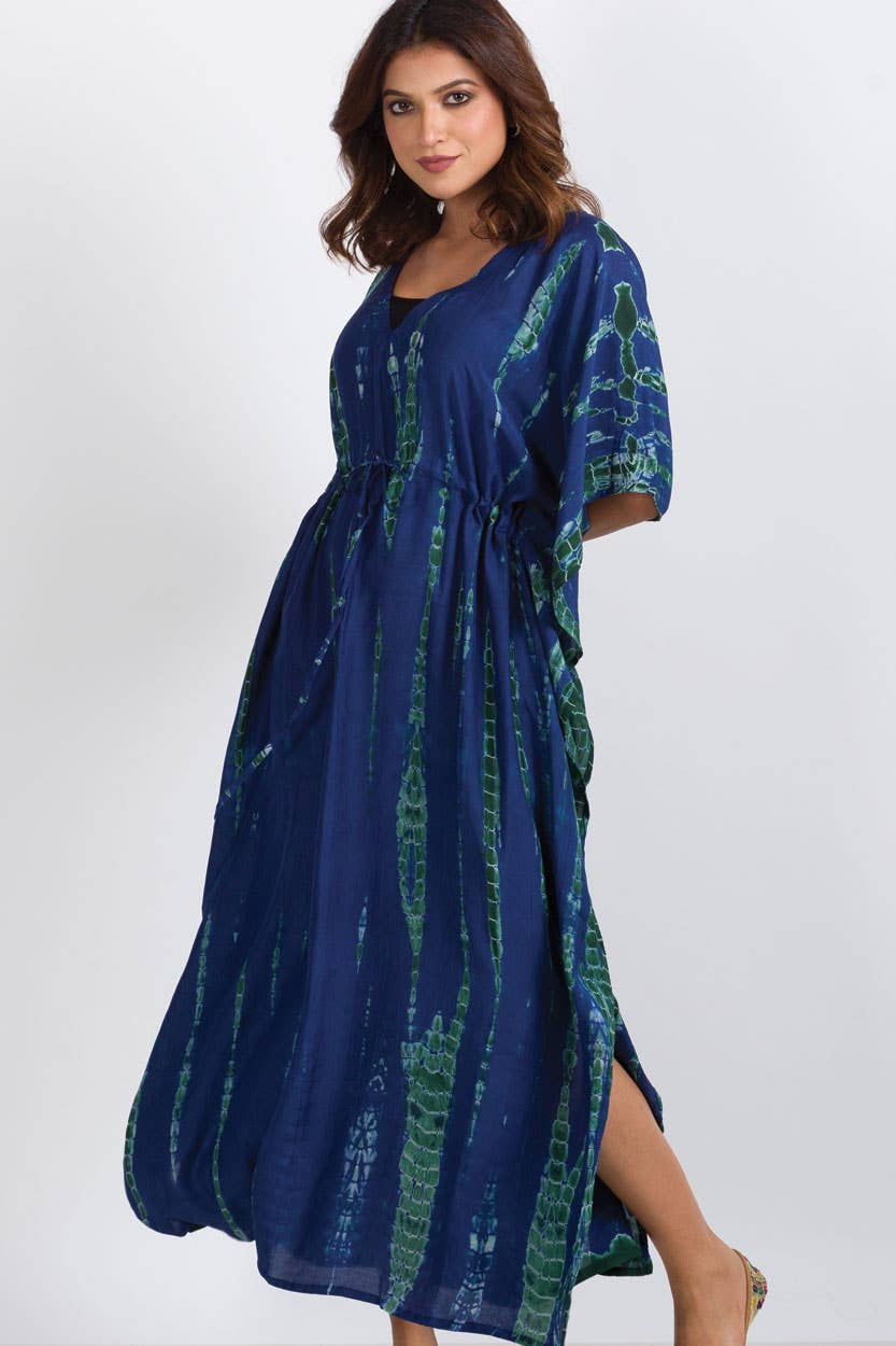 Shibori Caftans: Indigo & White