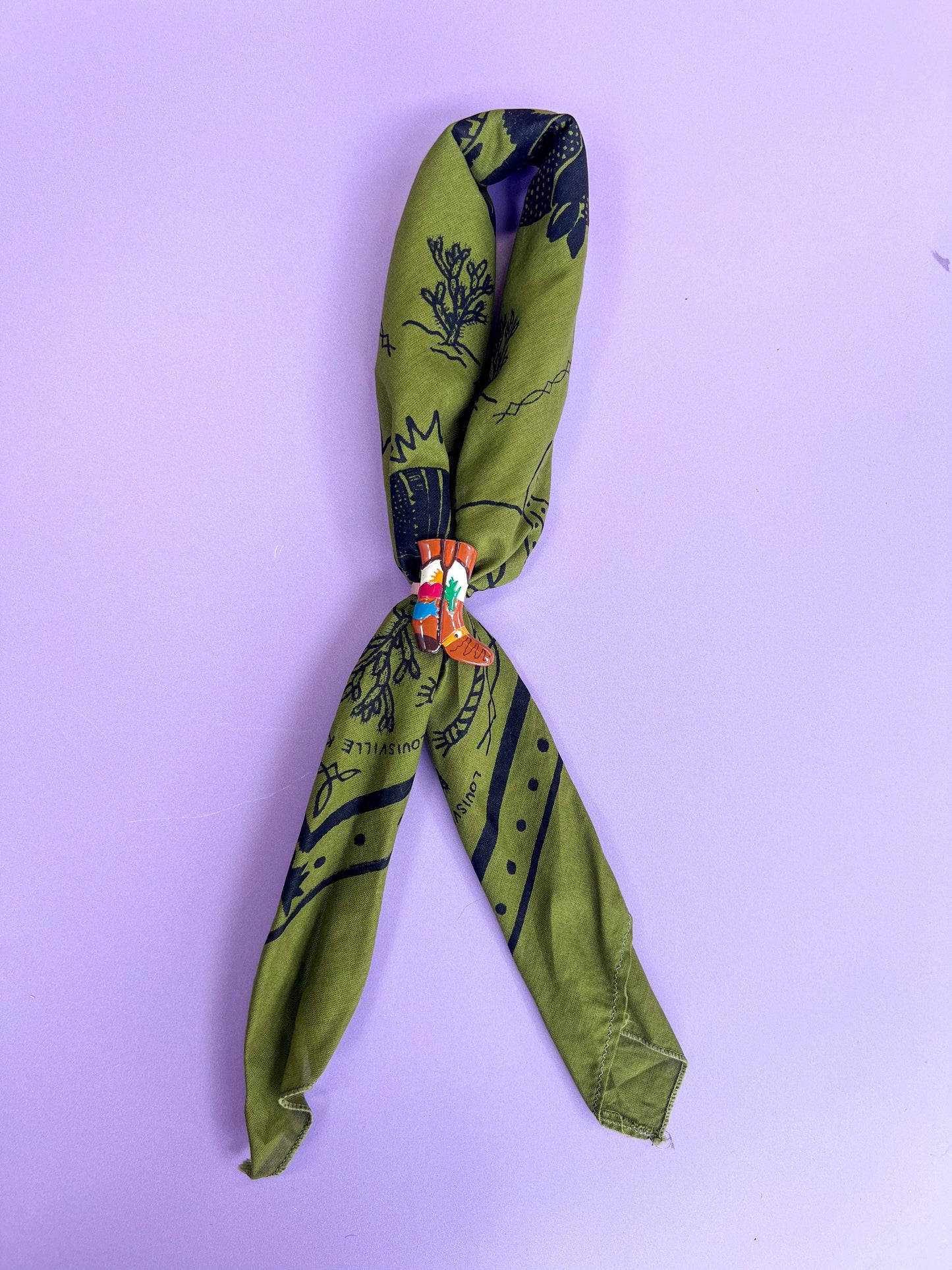 Colorful Cowboy Boot Bandana Slide