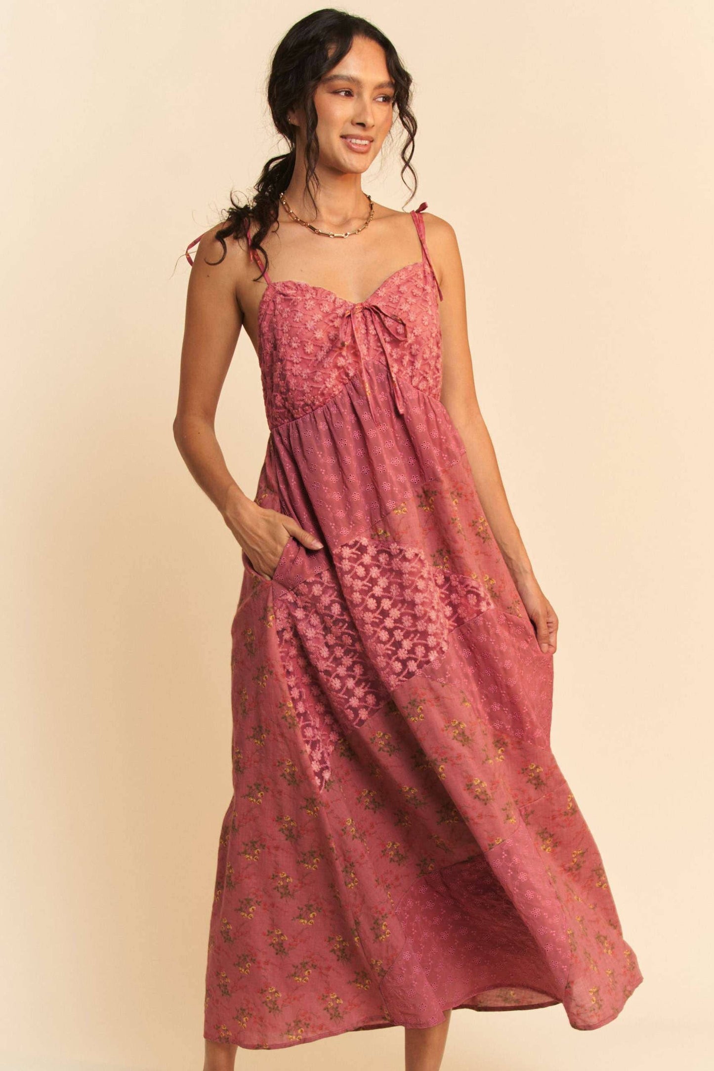 Rosewood Patchwork Maxi Dress