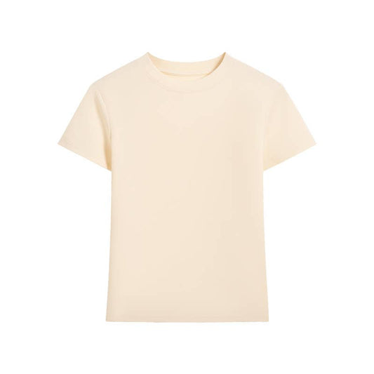Beige Essential Crewneck Tee