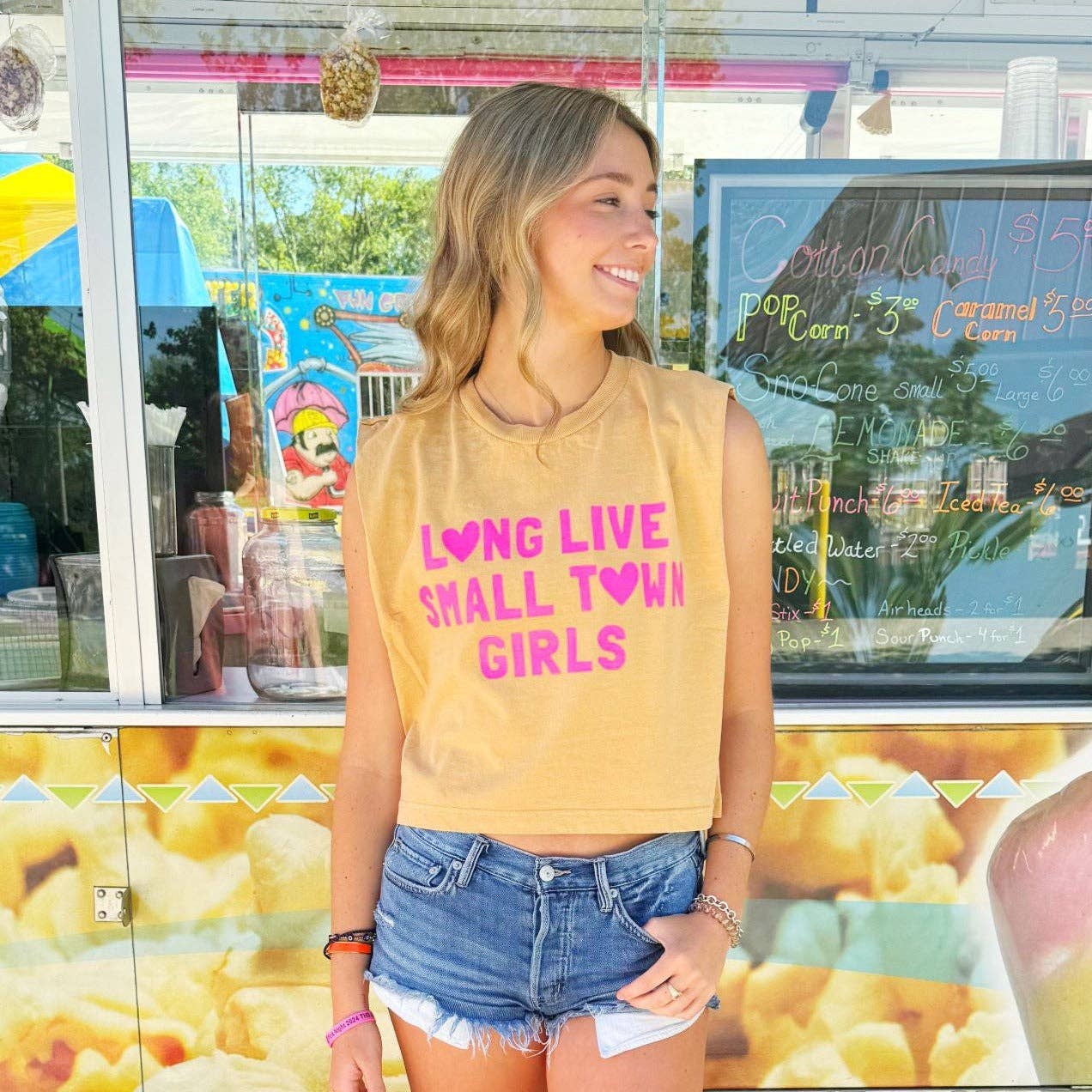 Navy Long Live Small Town Girls Tank