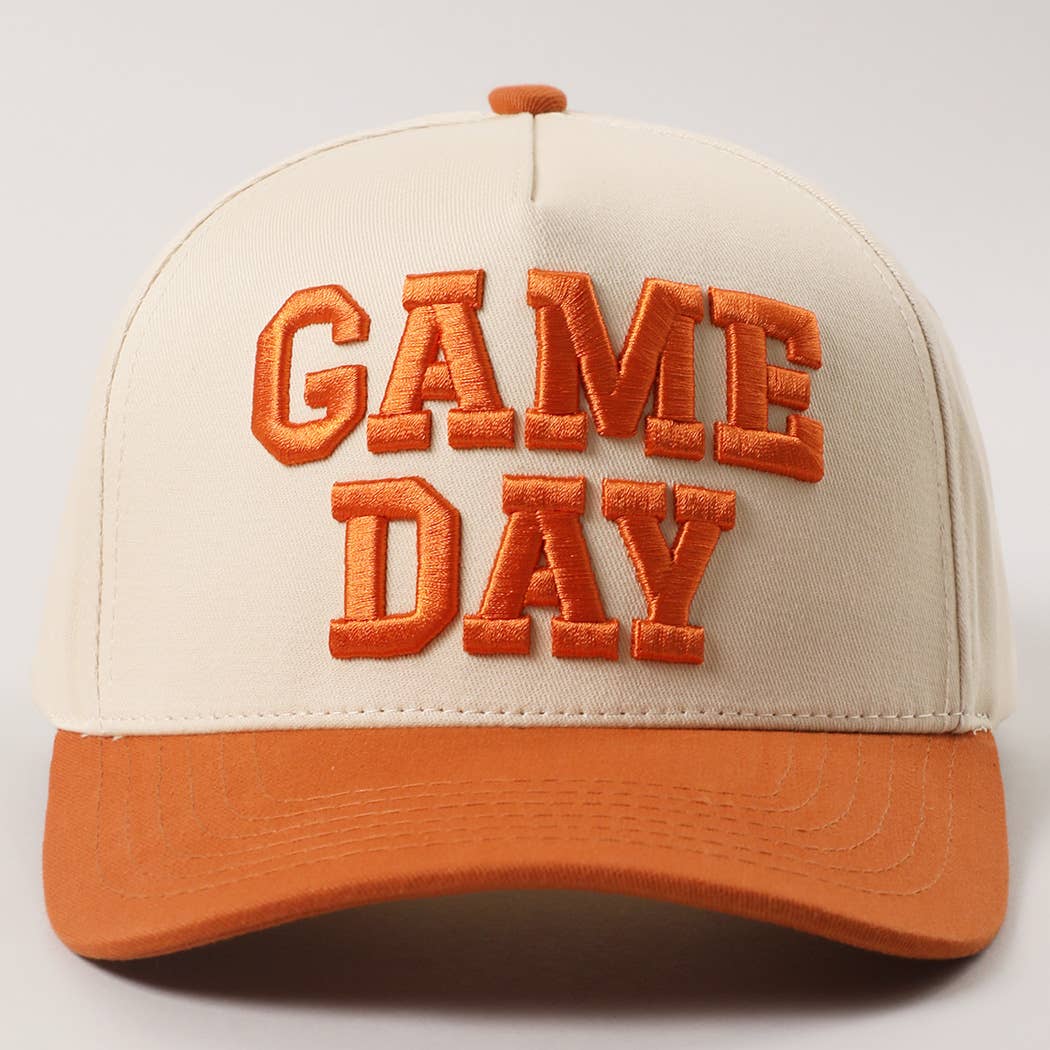 GAME DAY 3D Letter Embroidered Two-Tone Trucker Hat : BOR / ONE SIZE