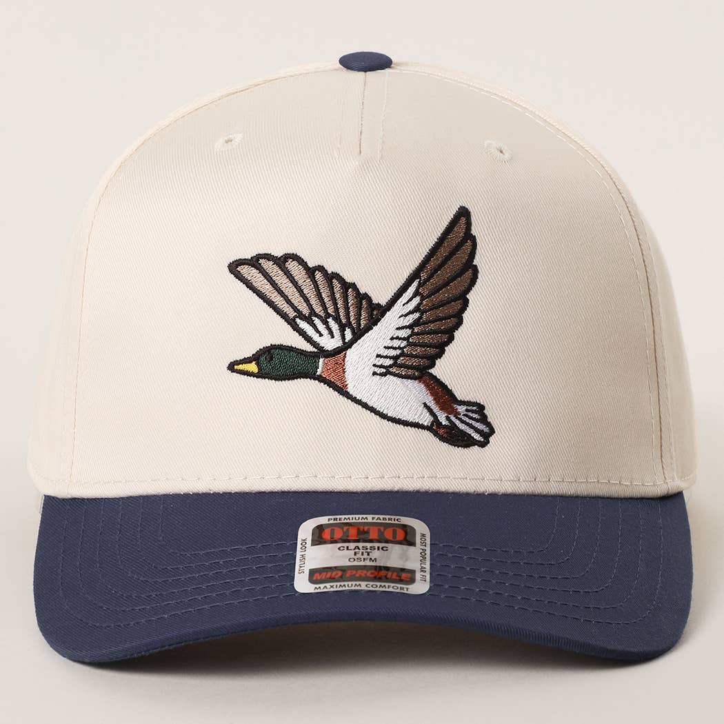 Flying Mallard Graphic Embroidered Trucker Hat : DKGRN/NATL / One Size