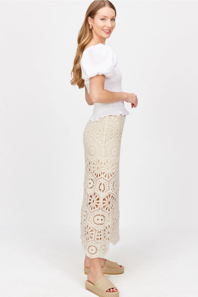 Sand Crochet Maxi Skirt