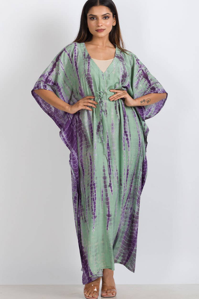 Shibori Caftans: Indigo & White