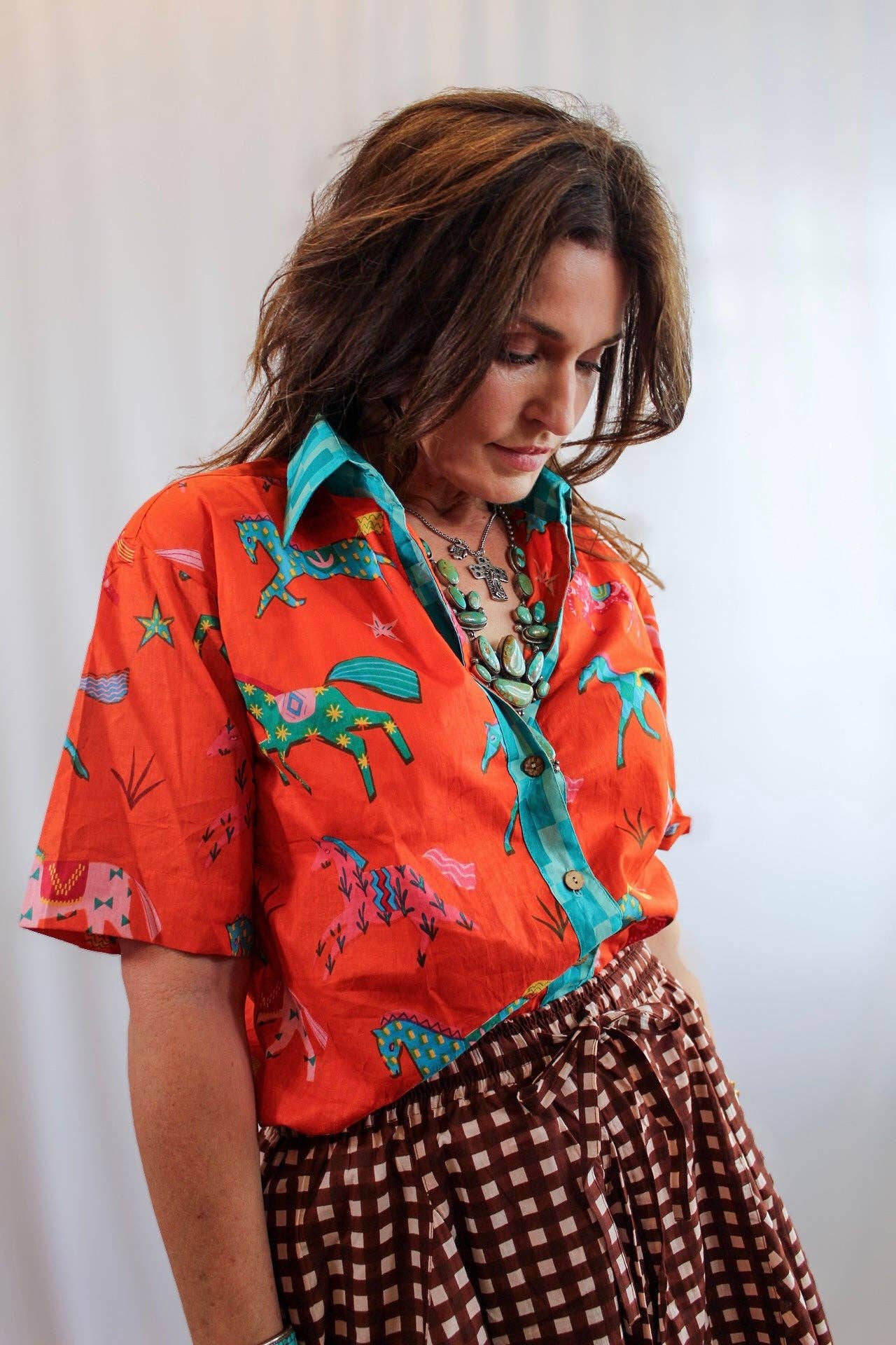 Orange/Aqua Pink Pony Club Shirt – Short Sleeve