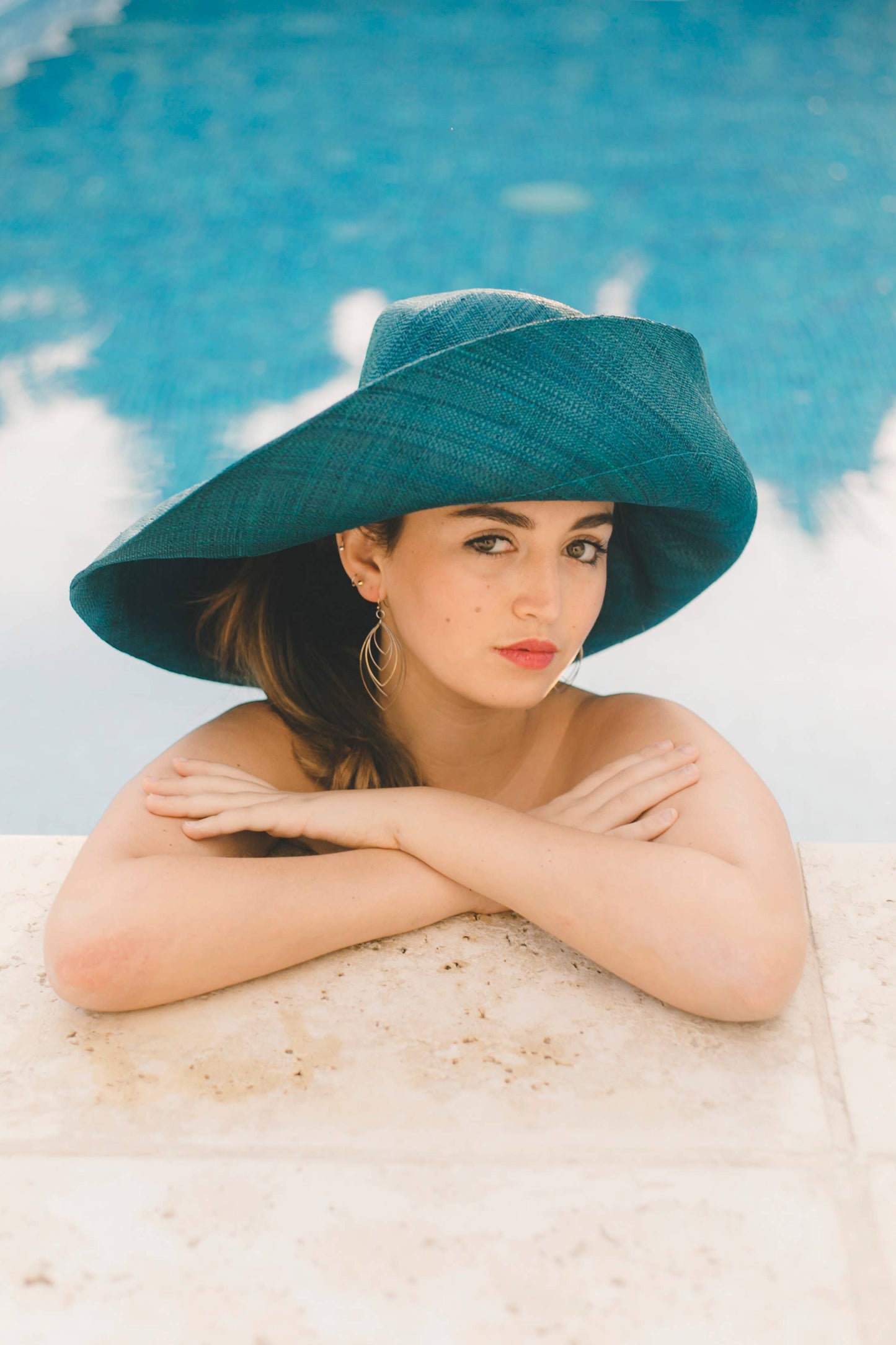 Monica 5" Natural  Wide Brim Solid Color Packable Straw Sun Hats