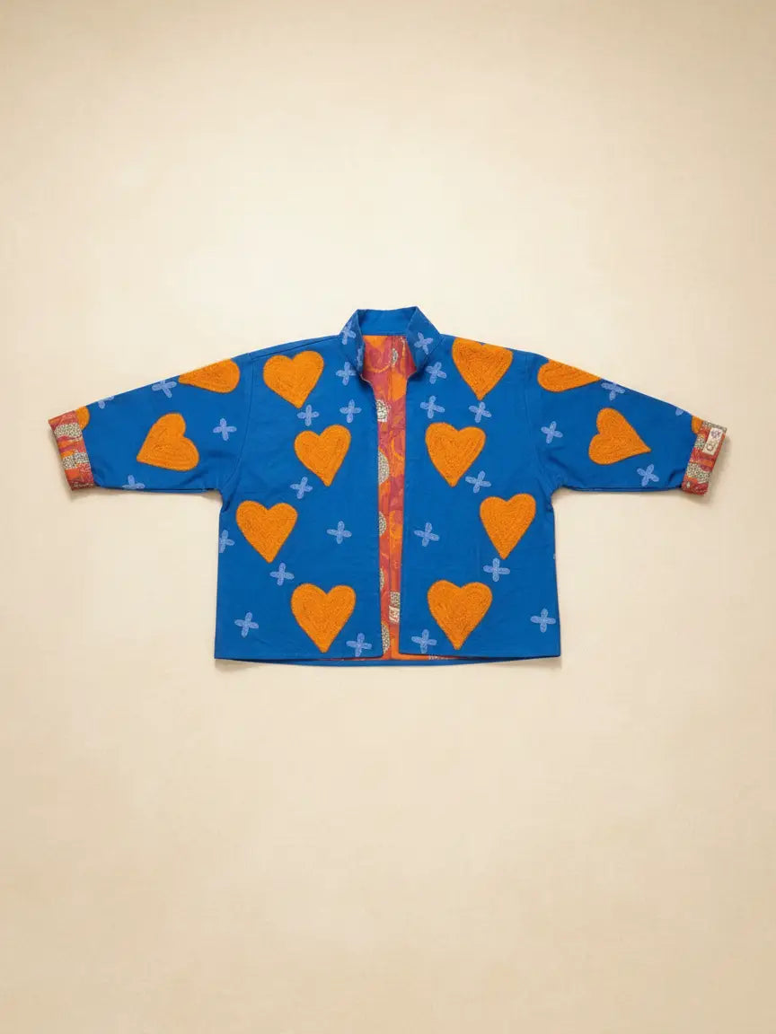 Thunder Up Heart Blue and Orange Jacket