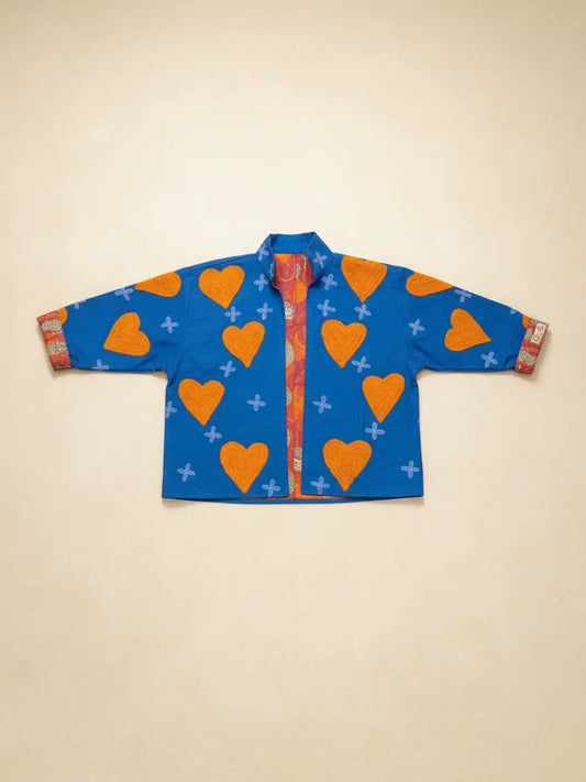 Thunder Up Heart Blue and Orange Jacket