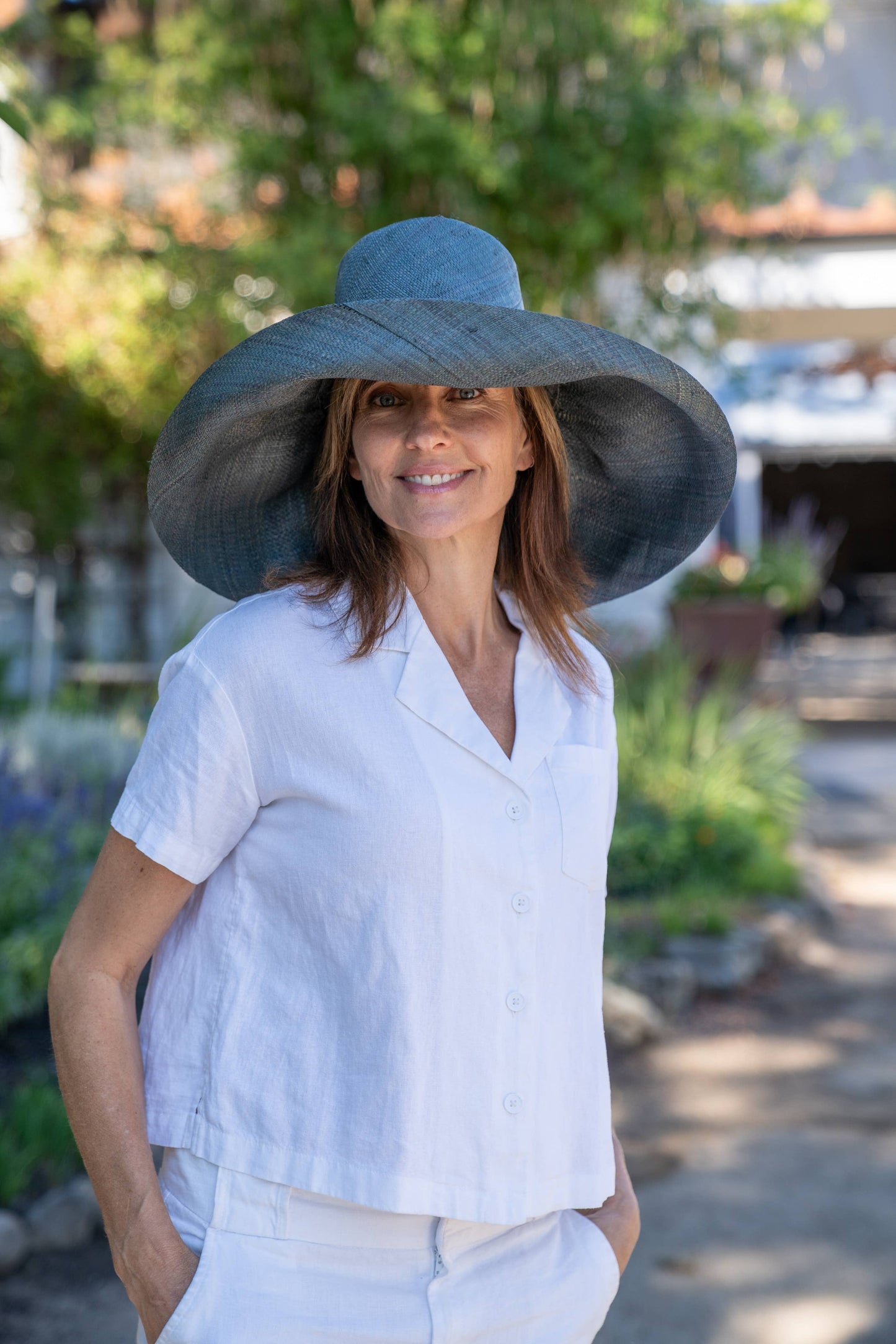 Monica 5" Natural  Wide Brim Solid Color Packable Straw Sun Hats